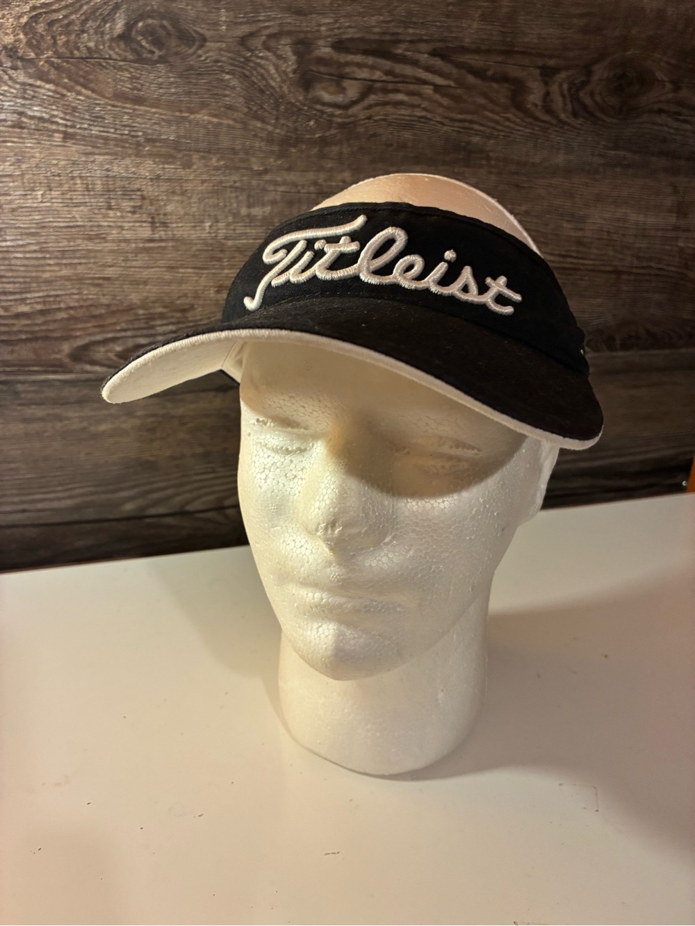 Titleist Black Visor with White Trim and Embroidered Logo